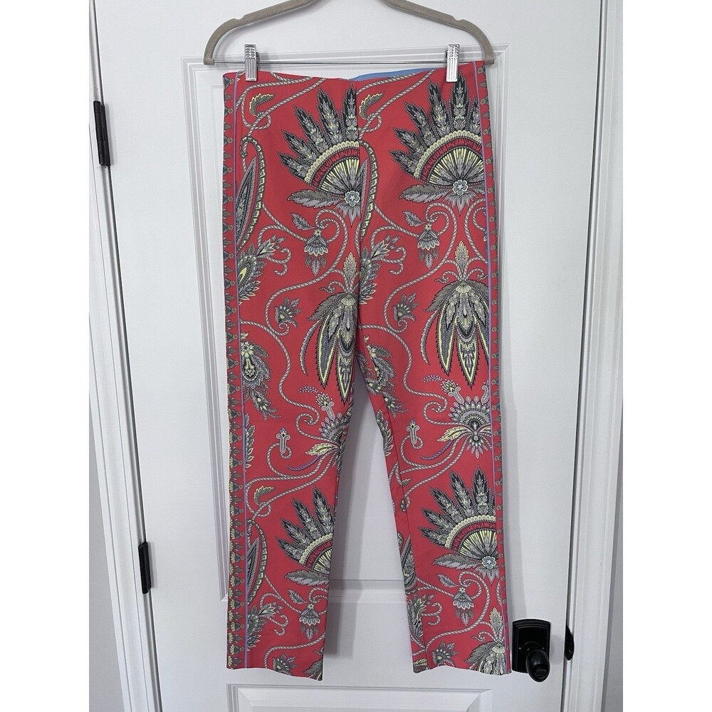 NWT Gretchen Scott Gripless Pull On Pants Coral Paisley Size Large